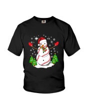 Baseball Christmas Snowman Youth T-Shirt thumbnail