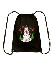 Baseball Christmas Snowman Drawstring Bag thumbnail