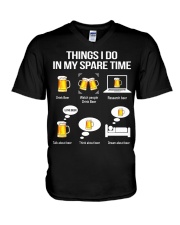 THINGS I DO IN MY SPARE TIME V-Neck T-Shirt tile