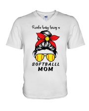 Kinda Busy Being A Softball Mom NT353 V-Neck T-Shirt tile