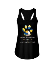 Easily Distracted By Dogs And Volleyball Ladies Flowy Tank thumbnail