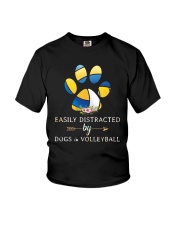 Easily Distracted By Dogs And Volleyball Youth T-Shirt thumbnail