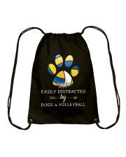 Easily Distracted By Dogs And Volleyball Drawstring Bag thumbnail