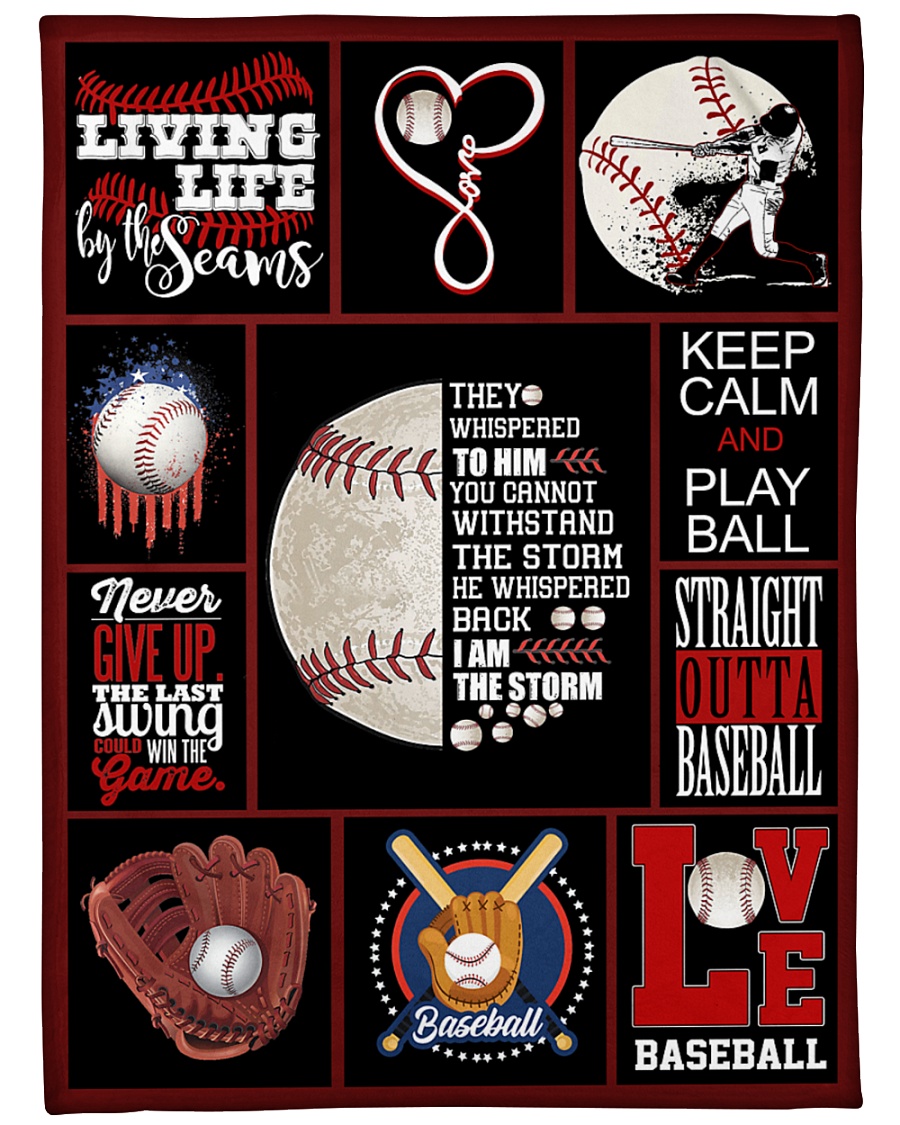 Baseball Funny Never Give Up Graphic Design Large Fleece Blanket - 60" x 80"
