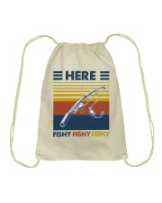 Fishing Here Fishy Fishy Fishy Drawstring Bag tile