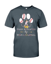 Easily Distracted By Dogs And Baseball Classic T-Shirt thumbnail