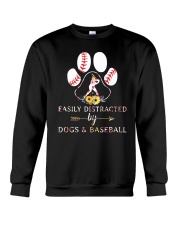 Easily Distracted By Dogs And Baseball Crewneck Sweatshirt thumbnail