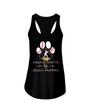 Easily Distracted By Dogs And Baseball Ladies Flowy Tank thumbnail