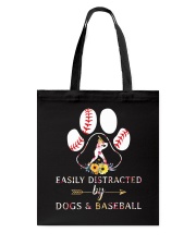 Easily Distracted By Dogs And Baseball Tote Bag thumbnail