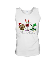 HOCKEY WINE DOG XMAS Unisex Tank tile