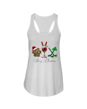HOCKEY WINE DOG XMAS Ladies Flowy Tank tile