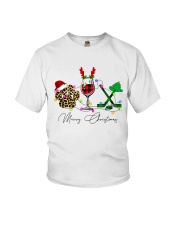 HOCKEY WINE DOG XMAS Youth T-Shirt tile