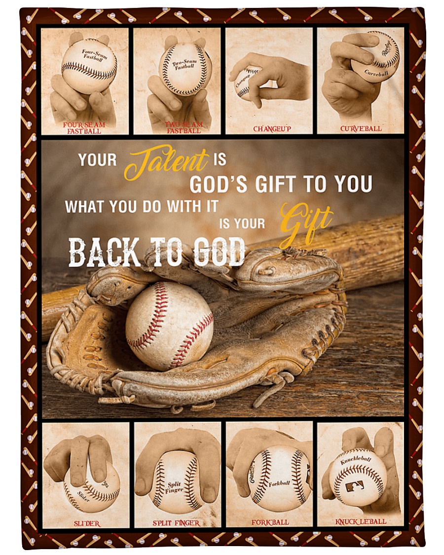 Baseball Funny Your Talent Graphic Design Large Fleece Blanket - 60" x 80"