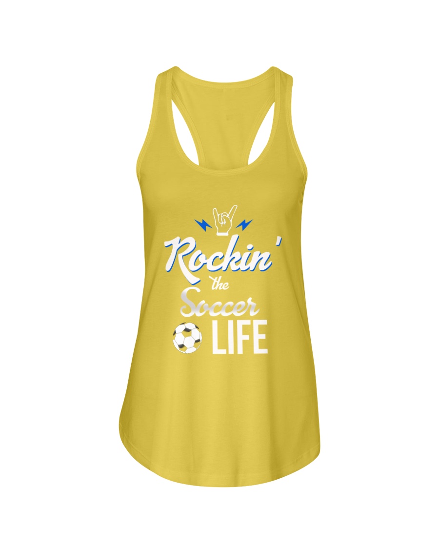 Rockin- The Soccer- Life Ladies Flowy Tank