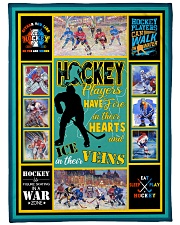 Hockey Players Have Fire In Hearts Graphic Design Large Fleece Blanket - 60" x 80" front