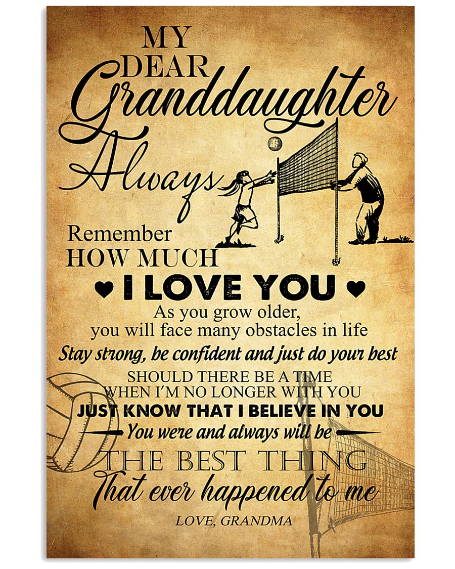 Volleyball Dear My Granddaughter 24x36 Poster