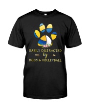 Easily Distracted By Dogs And Volleyball Classic T-Shirt front