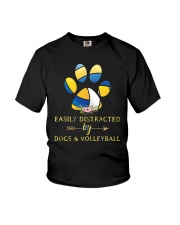 Easily Distracted By Dogs And Volleyball Youth T-Shirt thumbnail
