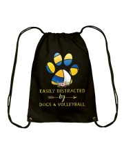 Easily Distracted By Dogs And Volleyball Drawstring Bag thumbnail