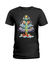 Surfing Christmas Tree Ladies T-Shirt thumbnail