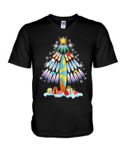 Surfing Christmas Tree V-Neck T-Shirt thumbnail