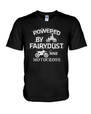 Powered By Motocross V-Neck T-Shirt thumbnail