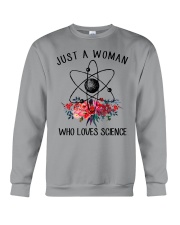 Just A Woman Who Loves Science Crewneck Sweatshirt thumbnail