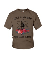 Just A Woman Who Loves Science Youth T-Shirt thumbnail