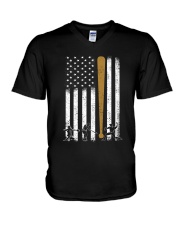 Baseball Flag America V-Neck T-Shirt thumbnail