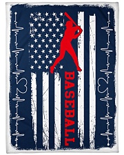 Baseball Blue Flag Large Fleece Blanket - 60" x 80" front