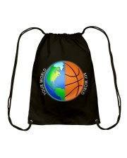 Basketball Your World My World Drawstring Bag thumbnail