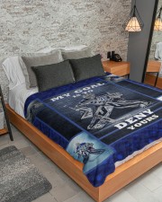 Hockey Biggest Fan Large Sherpa Fleece Blanket - 60" x 80" aos-sherpa-fleece-blanket-lifestyle-front-04