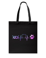Skiing Dog Heartbeat Tote Bag thumbnail