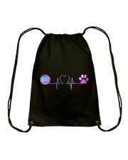 Tennis Dog Heartbeat Drawstring Bag thumbnail