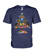 Hockey Christmas Flamingo V-Neck T-Shirt thumbnail