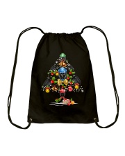 Hockey Christmas Flamingo Drawstring Bag thumbnail