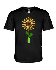 Canoeing Sunflower V-Neck T-Shirt thumbnail