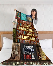 Books I Have Always Imagined Large Fleece Blanket - 60" x 80" aos-coral-fleece-blanket-60x80-lifestyle-front-11