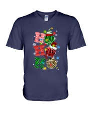 BASKETBALL HO HO HO V-Neck T-Shirt tile