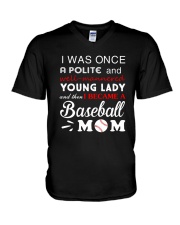 I Was Once A Polite And Baseball V-Neck T-Shirt thumbnail