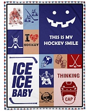 Hockey Funny Blanket Hockey Smile Graphic Design Large Fleece Blanket - 60" x 80" front