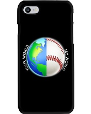 Baseball Your World My World Phone Case thumbnail