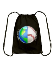 Baseball Your World My World Drawstring Bag thumbnail