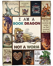 Book I Am A Book Dragon Graphic Design Large Fleece Blanket - 60" x 80" front