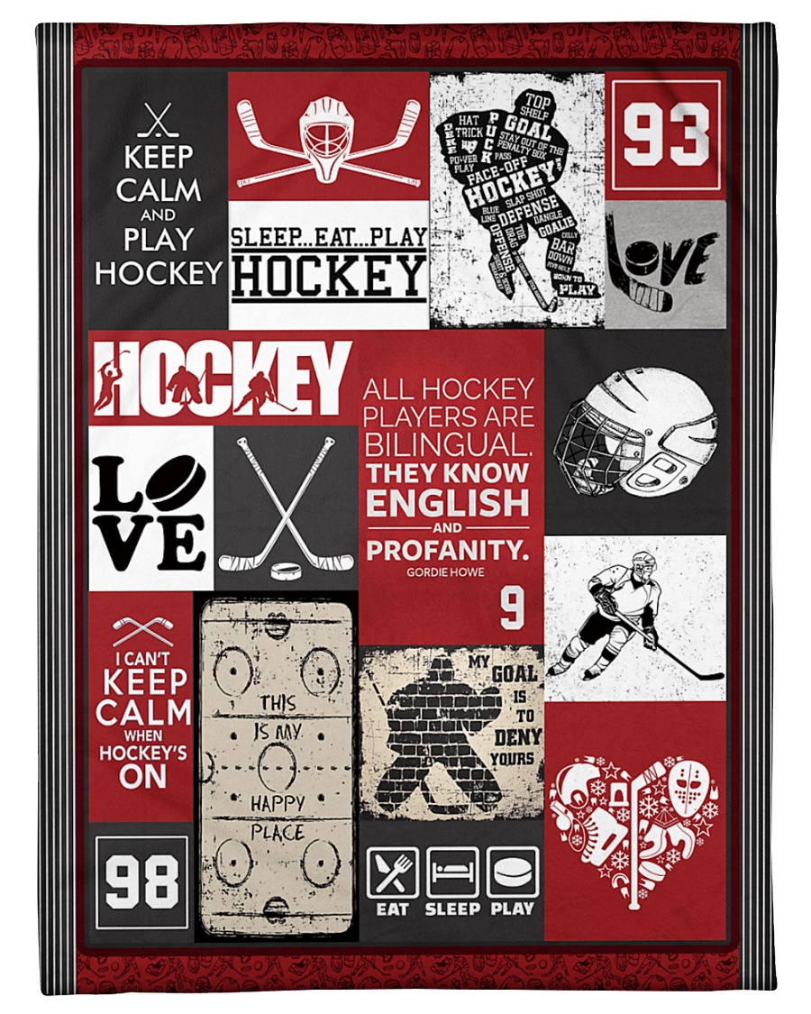 Hockey Funny Keep Calm And Play Graphic Design Small Fleece Blanket - 30" x 40"