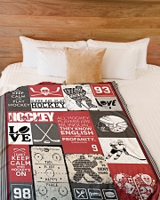 Hockey Funny Keep Calm And Play Graphic Design Large Fleece Blanket - 60" x 80" aos-coral-fleece-blanket-60x80-lifestyle-front-02