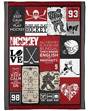 Hockey Funny Keep Calm And Play Graphic Design Large Fleece Blanket - 60" x 80" front