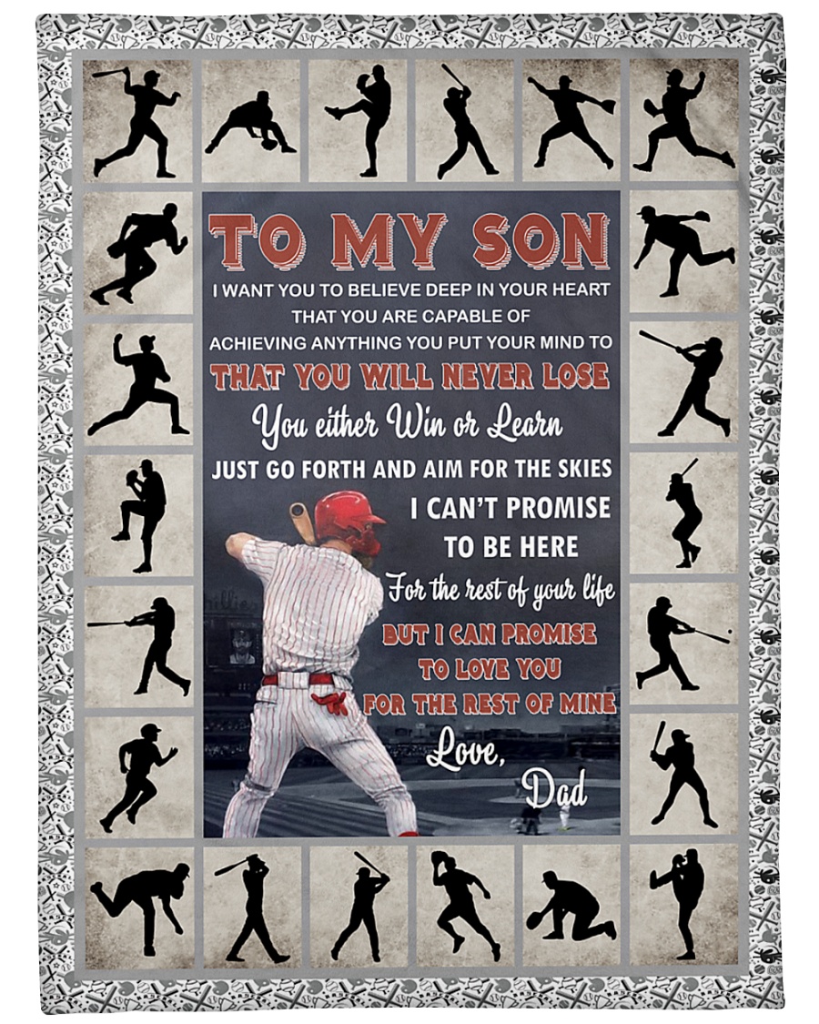 Baseball Funny You Will Never Lose Graphic Design Large Fleece Blanket - 60" x 80"