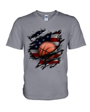 Basketball USA Flag V-Neck T-Shirt thumbnail