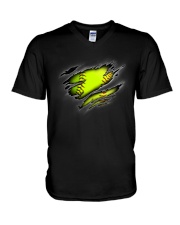 Softball Inside Me V-Neck T-Shirt thumbnail